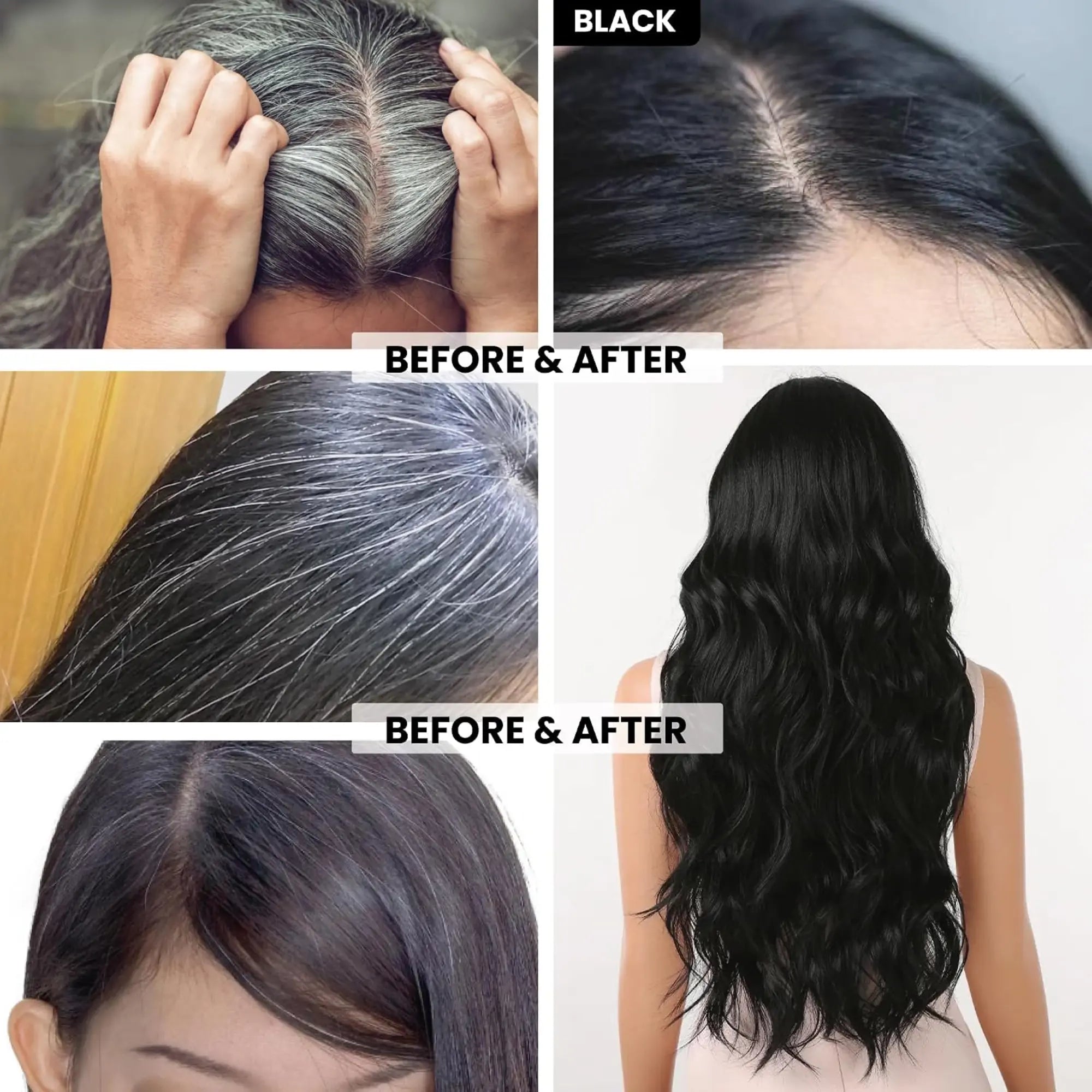 VIP 5 in 1 Hair Colour Shampoo Base Hair Color 180 ml - Black - view 8