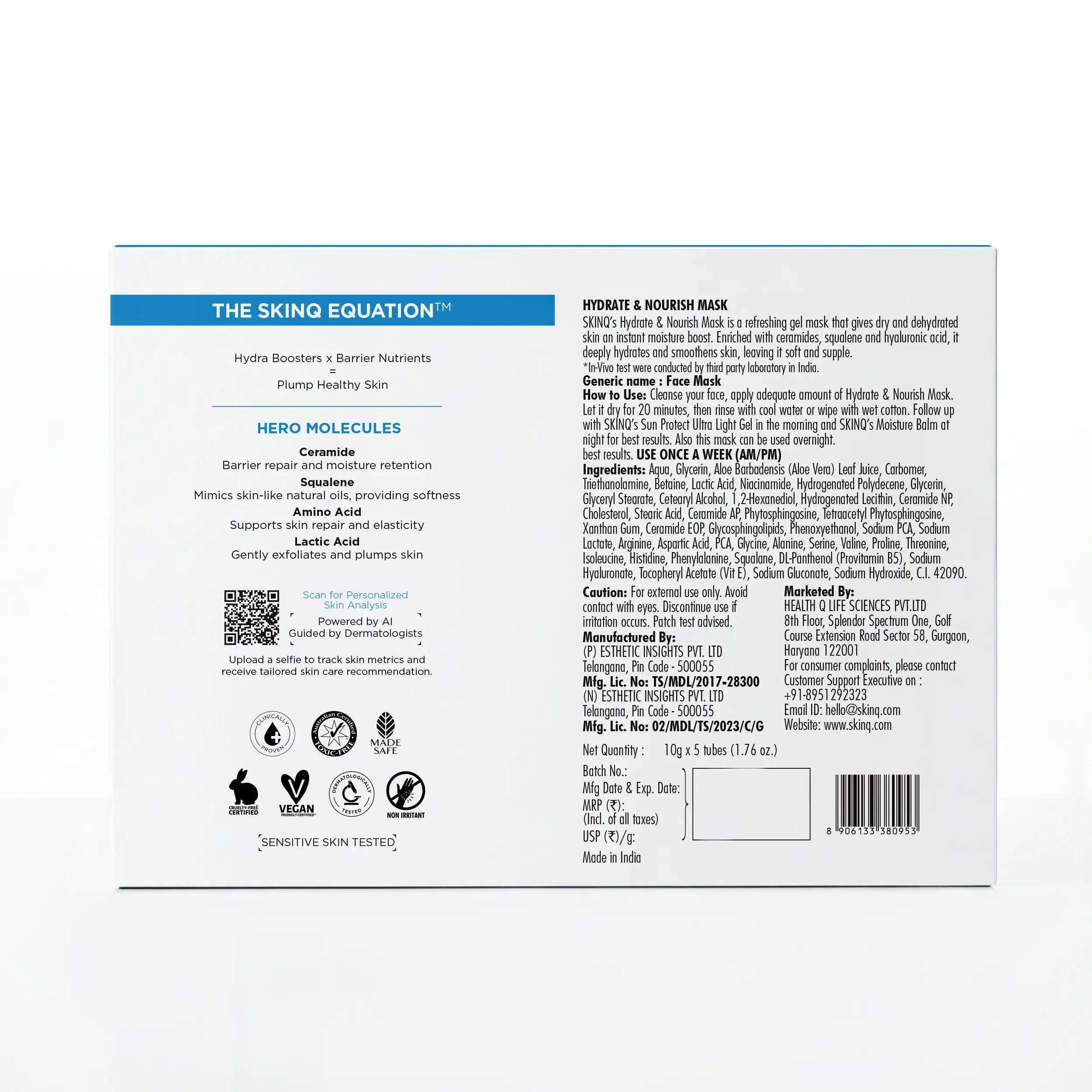 SkinQ Hydrate & Nourish Mask 10g (Pack of 5) - view 11