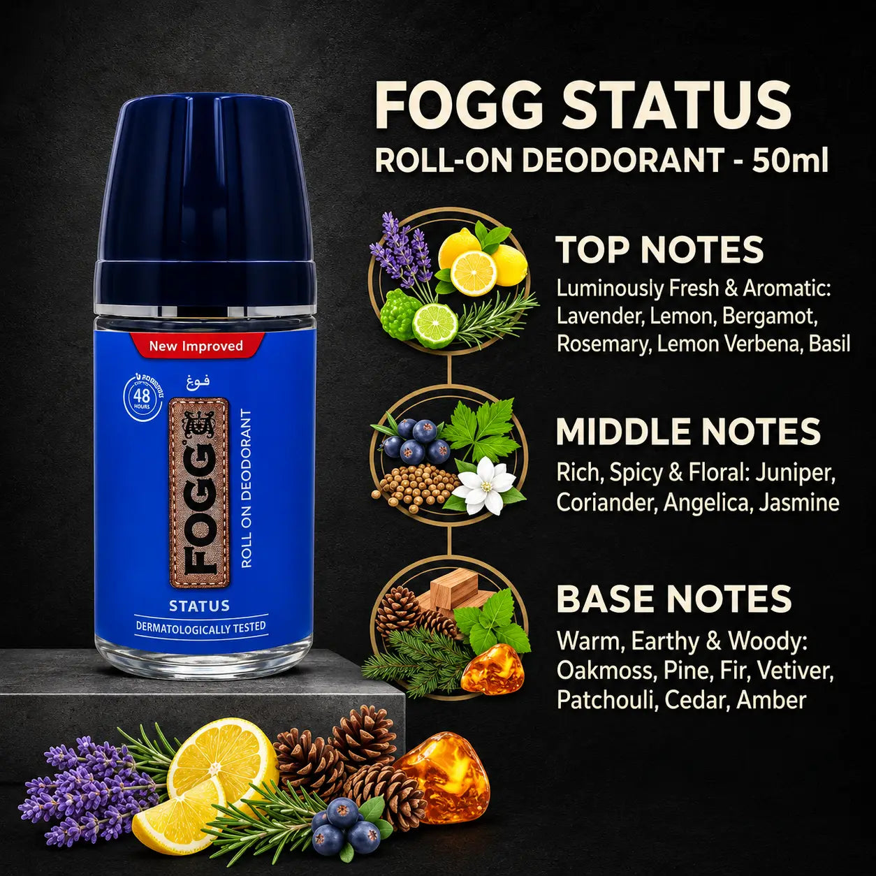 FOGG Status Roll On Deo 50ml - view 2