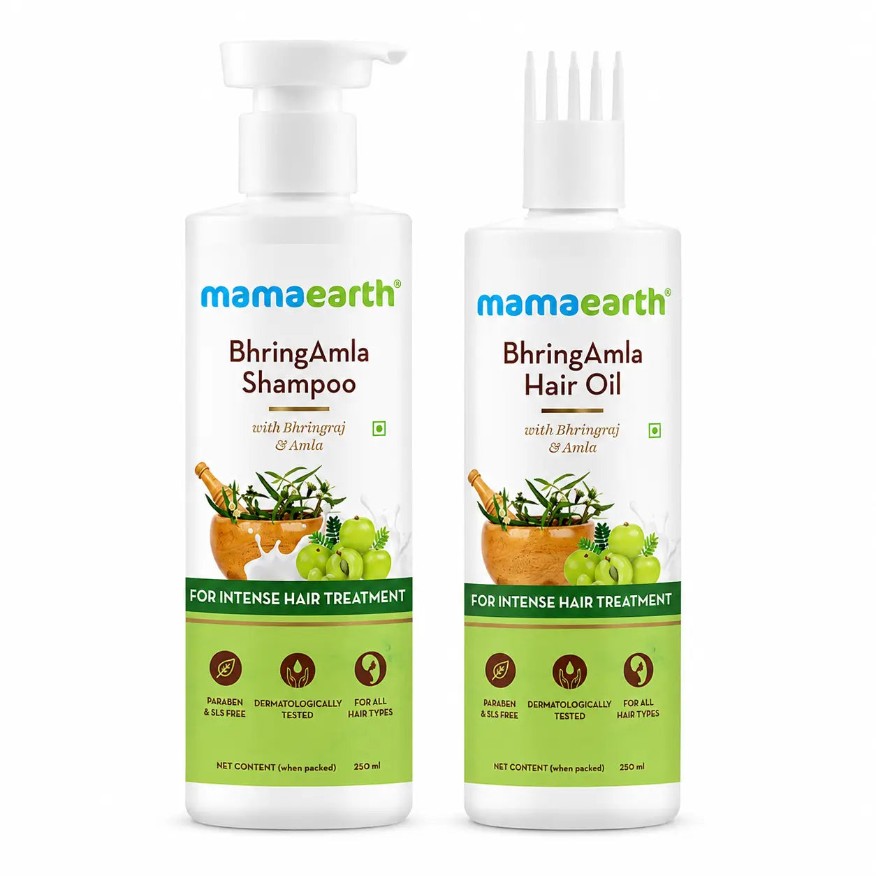 Mamaearth BhringAmla Combo - Hair Oil 250ml + Shampoo 250ml