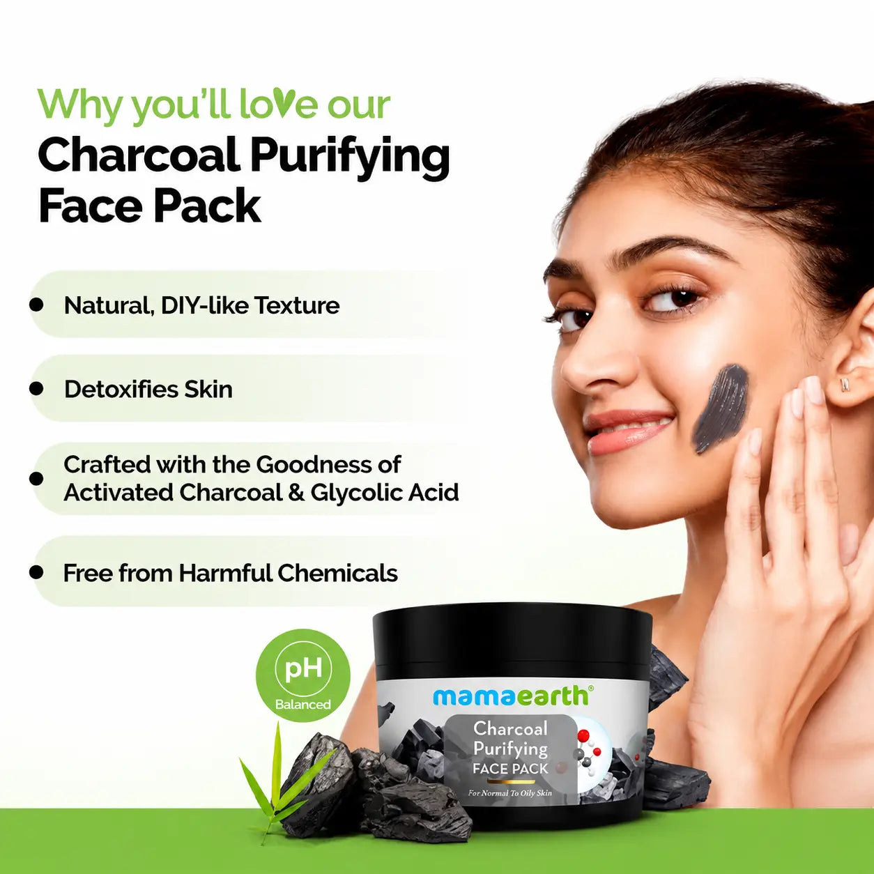Mamaearth Charcoal Face Pack 200g - view 3