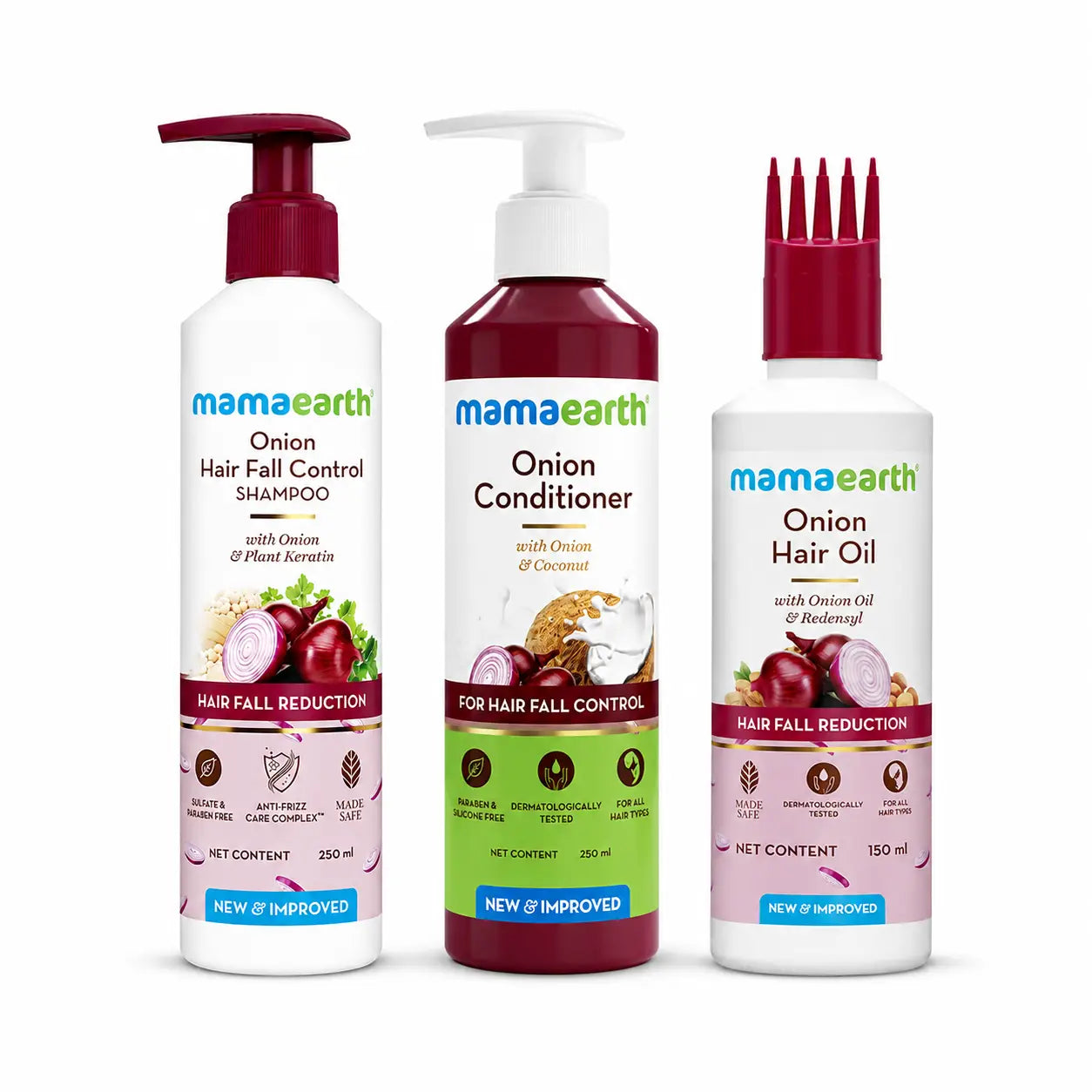 Mamaearth Anti-Hair Fall Spa Kit - Onion Hair Oil, Shampoo & Conditioner 650ml