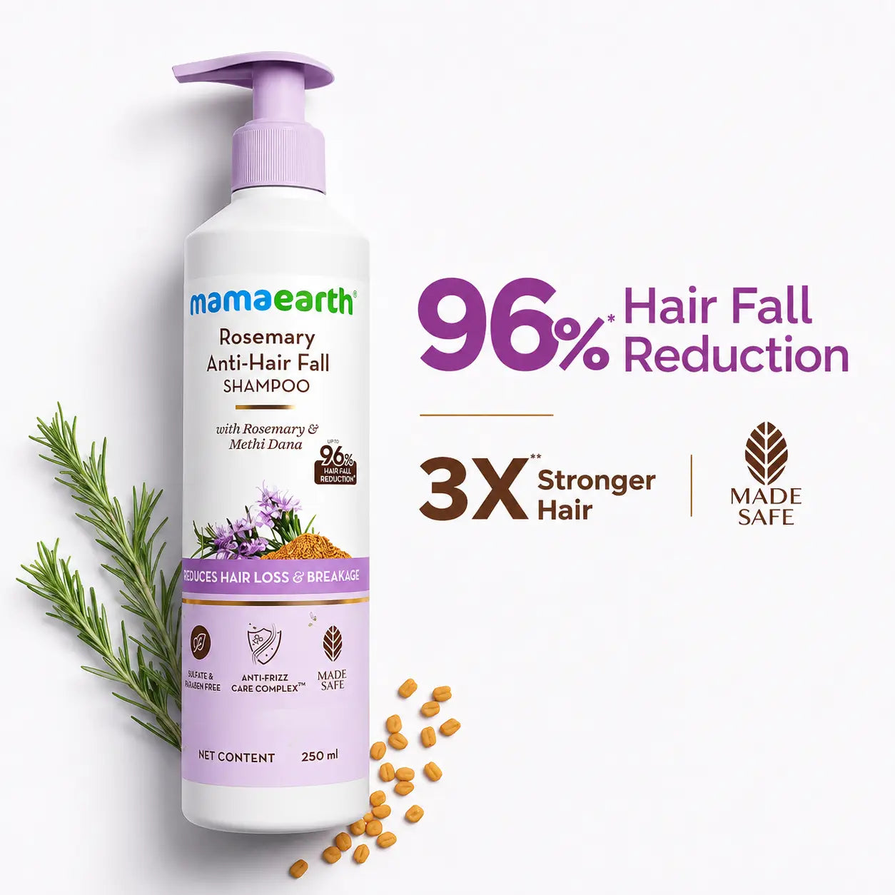 Mamaearth Rosemary Anti Hair Fall Shampoo 250ml - view 2