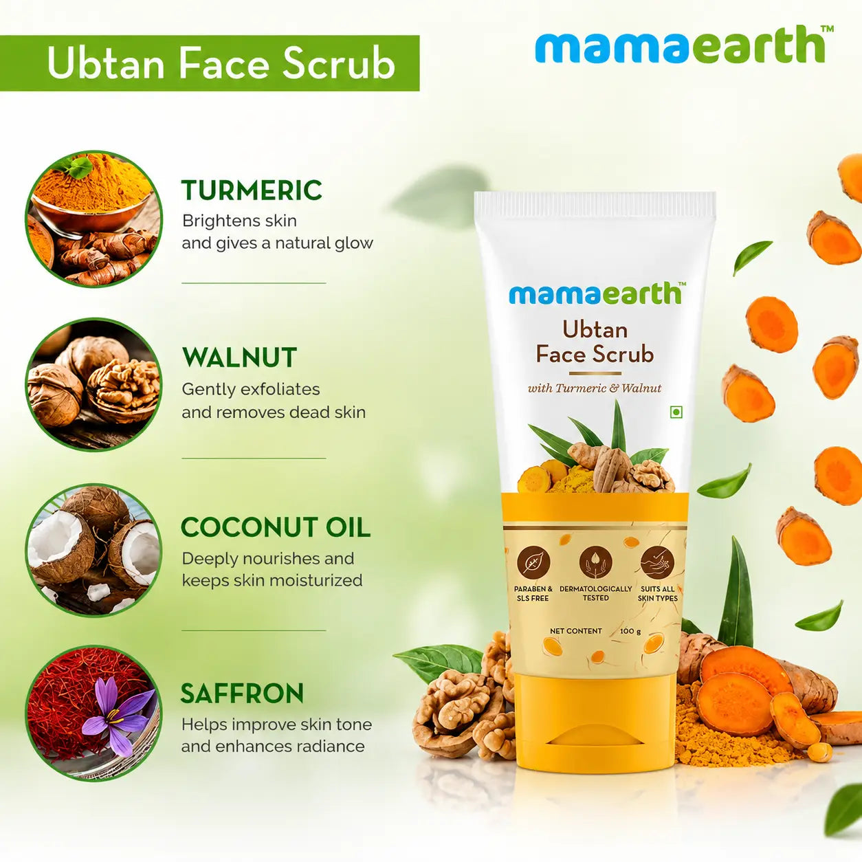 Mamaearth Ubtan Face Scrub 100g - view 4