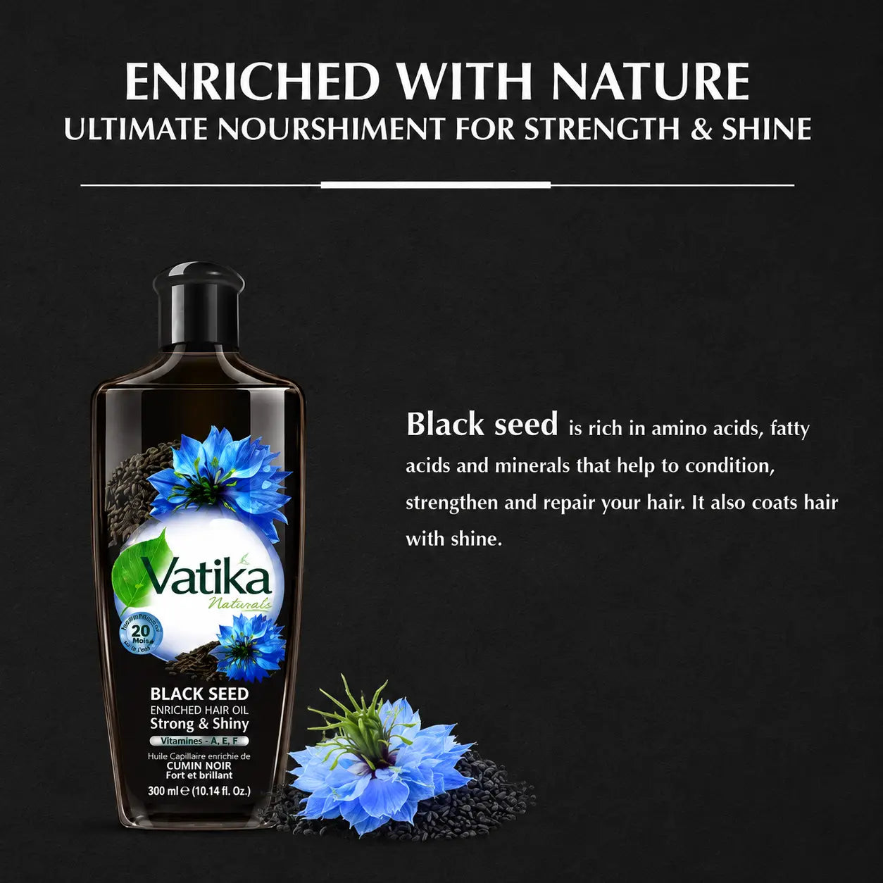 Dabur Vatika Black Seed Enriched Hair Oil 300ml - view 4