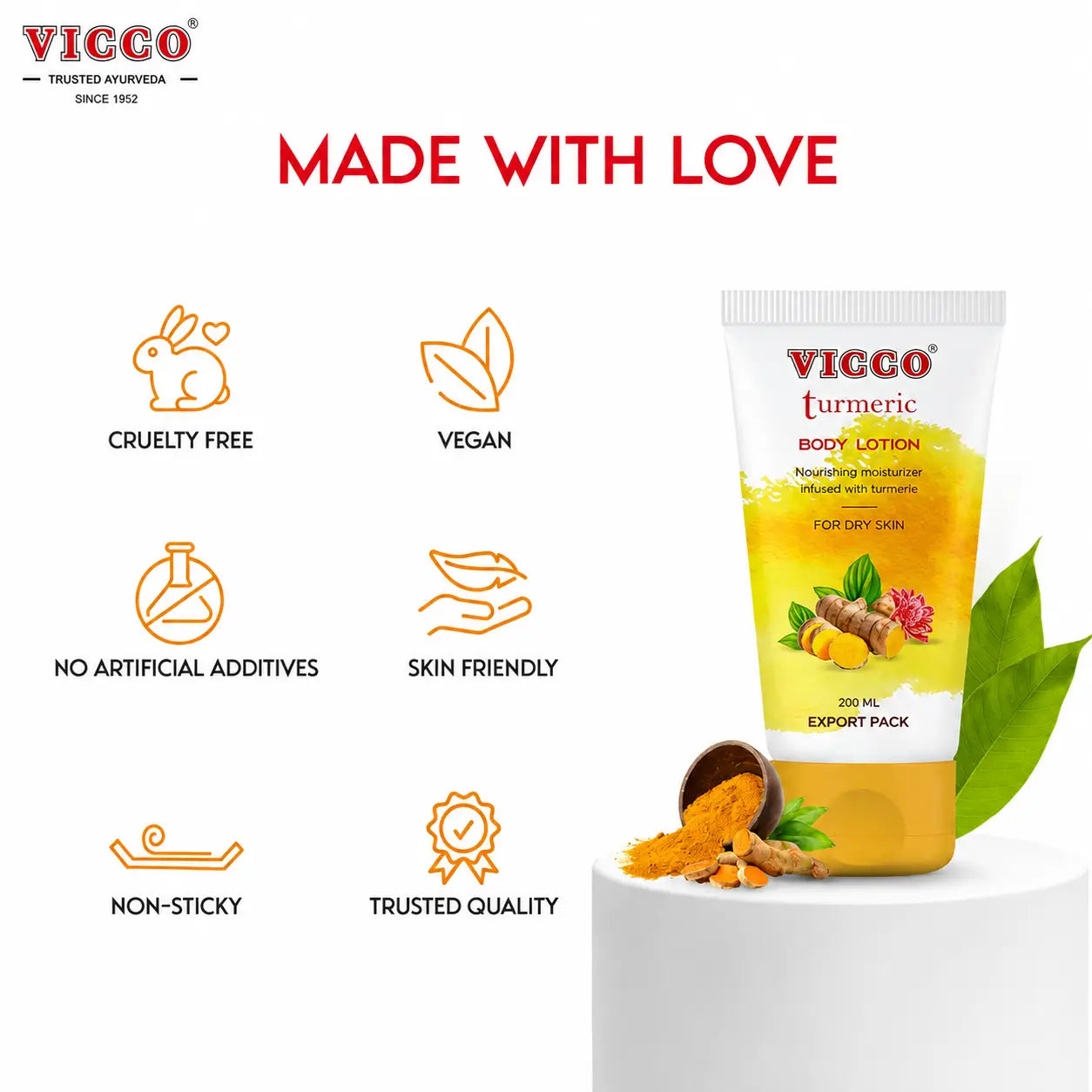 Vicco Turmeric Body Lotion 200ml - view 4